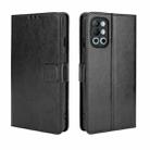 For OnePlus 9R Retro Crazy Horse Texture Horizontal Flip Leather Case with Holder & Card Slots & Lanyard(Black) - 1