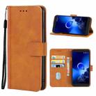 Leather Phone Case For Alcatel 1x (2019)(Brown) - 1