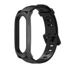 For Xiaomi Mi Band 6 / 5 / 4 / 3 Mijobs Flat Hole Silicone Watch Band, Style:GT Case(Black+Black) - 1