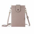 Litchi Texture Card Holder Mobile Phone Bag with Long Strap(Apricot) - 1