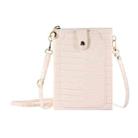 Stone Texture Card Holder Mobile Phone Zipper Bag with Long Strap(Beige) - 1