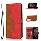 For Samsung Galaxy S21 Ultra 5G Dual-color Stitching Leather Phone Case(Brown Red) - 1