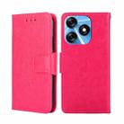 For Tecno Spark 10 4G Crystal Texture Leather Phone Case(Rose Red) - 1