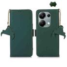 For Xiaomi Redmi Note 13 Pro 4G / POCO M6 Pro 4G Genuine Leather Magnetic RFID Leather Phone Case(Green) - 1