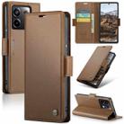 For Xiaomi Redmi Note 13 Pro 5G CaseMe 023 Butterfly Buckle Litchi Texture RFID Anti-theft Leather Phone Case(Brown) - 1