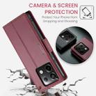 For Xiaomi Redmi Note 13 Pro 5G CaseMe 023 Butterfly Buckle Litchi Texture RFID Anti-theft Leather Phone Case(Wine Red) - 7