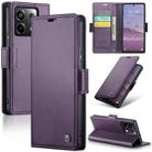 For Xiaomi Redmi Note 13 Pro 5G CaseMe 023 Butterfly Buckle Litchi Texture RFID Anti-theft Leather Phone Case(Pearly Purple) - 1