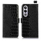 For OnePlus Nord CE4 5G Global Crocodile Top Layer Cowhide Leather Phone Case(Black) - 1
