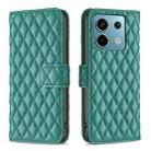 For Xiaomi Redmi Note 13 Pro 5G Diamond Lattice Wallet Leather Flip Phone Case(Green) - 1