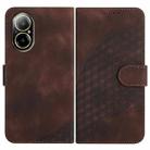 For Realme C67 4G Global YX0060 Elephant Head Embossed Phone Leather Case with Lanyard(Coffee) - 1