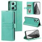 For Xiaomi Redmi Note 12 5G Simple 6-Card Wallet Leather Phone Case(Green) - 1