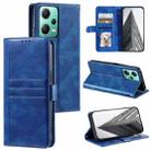 For Xiaomi Poco X5 Simple 6-Card Wallet Leather Phone Case(Blue) - 1