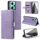 For Xiaomi Poco X5 Simple 6-Card Wallet Leather Phone Case(Purple) - 1