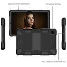 For Samsung Galaxy Tab A7 (2020) T500/T505 Shockproof Two-Color Silicone Protective Case with Holder(Black+Black) - 2