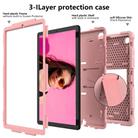 For Samsung Galaxy Tab A7 (2020) T500/T505 Shockproof Two-Color Silicone Protective Case with Holder(Rose Gold + Rose Gold) - 1