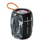 HOPESTAR P22 TWS Portable Outdoor Waterproof Woven Textured Bluetooth Speaker with LED Color Light, Support Hands-free Call & U Disk & TF Card & 3.5mm AUX & FM (Camouflage Grey) - 1