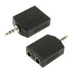 3.5mm Male to 2 Female 6.35mm Audio Adapter(Black) - 1