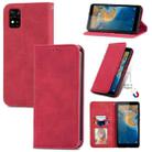 For ZTE Blade A31 Retro Skin Feel Magnetic Horizontal Flip Leather Phone Case(Red) - 1