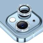 For iPhone 13 ENKAY Glitter Rear Lens Aluminium Alloy Tempered Glass Film(Sierra Blue) - 1