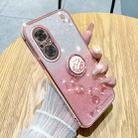 For Realme C67 4G Gradient Glitter Immortal Flower Ring All-inclusive Phone Case(Pink) - 1