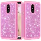 Glitter Powder Contrast Skin Shockproof Silicone + PC Protective Case for LG Stylo 5 (Pink) - 1