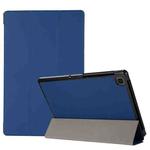 3-folding Skin Texture Horizontal Flip TPU + PU Leather Case with Holder For Samsung Galaxy Tab A7 10.4(2020) T500 / T505(Navy Blue)