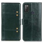 For alcatel 3L (2021) Peas Crazy Horse Texture Horizontal Flip Leather Case with Holder & Card Slots & Wallet(Green)