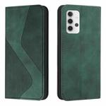 For Samsung Galaxy A32 5G Skin Feel Magnetic S-type Solid Color Horizontal Flip Leather Case with Holder & Card Slot & Wallet(Green)