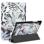 For Samsung Galaxy Tab A7 10.4 2020 T500/T505 Silk Texture Colored Drawing Pattern Horizontal Flip Magnetic PU Leather Case with Three-folding Holder & Sleep / Wake-up Function(Tiger)