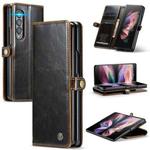 For Samsung Galaxy Z Fold3 5G CaseMe 003 Crazy Horse Texture Horizontal Flip Leather Phone Case(Coffee)