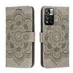 For Xiaomi Redmi Note 11 Pro Sun Mandala Embossing Pattern Phone Leather Case with Holder & Card Slots & Wallet & Lanyard(Grey)