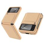 For Samsung Galaxy Z Flip3 5G GKK Ultra-thin Striped PC + TPU Phone Case(Beige)