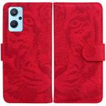 For OPPO Realme 9i / A76 / A36 Tiger Embossing Pattern Horizontal Flip Leather Phone Case(Red)