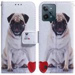 For OPPO Realme C31 Coloured Drawing Leather Phone Case(Pug)