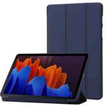 For Samsung Galaxy Tab S8+ / S7+ 3-Fold Holder Silicone Leather Tablet Case(Dark Blue)
