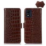 For Alcatel 1B 2022 Crocodile Top Layer Cowhide Leather Phone Case(Brown)