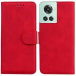 For OnePlus 10R / Ace Skin Feel Pure Color Flip Leather Phone Case(Red)