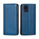 For Alcatel 1B 2022 Grid Texture Magnetic Flip Leather Phone Case(Blue)