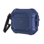 Carbon Brazing Dimension TPU+PC Headphone Protective Cover with Switch Lock & Carabiner For AirPods 3(Blue)