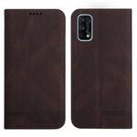 For Realme 7 Pro Strong Magnetic Leather Case(Brown)