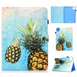 For iPad Pro 11 (2020) Sewing Thread Horizontal Painted Flat Leather Tablet Case with Sleep Function & Pen Cover & Anti Skid Strip & Card Slot & Holder(Pineapple)