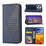 For Xiaomi Redmi Note 12 Pro+ China Cubic Grid Calf Texture Magnetic Leather Phone Case(Blue)