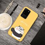 For Galaxy S20 Ultra Cartoon Animal Pattern Shockproof TPU Protective Case(Yellow Panda)