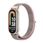 For Xiaomi Mi Band 8 Mijobs Breathable Nylon Loop Watch Band(Pink Light Gold)