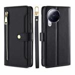 For Xiaomi Civi 3 5G Sheep Texture Cross-body Zipper Wallet Leather Phone Case(Black)