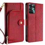 For OPPO Reno11 F 5G Zipper Bag Leather Phone Case(Red)