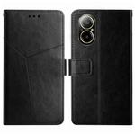 For Realme C67 4G HT01 Y-shaped Pattern Flip Leather Phone Case(Black)