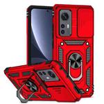 For Xiaomi 12 Sliding Camshield Holder Phone Case(Red)