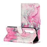 For Xiaomi Mi Note 10 Lite Colored Drawing Marble Pattern Horizontal Flip PU Leather Case with Holder & Card Slots & Wallet(Pink Sea Water)