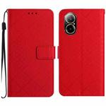 For Realme C67 4G Rhombic Grid Texture Leather Phone Case(Red)